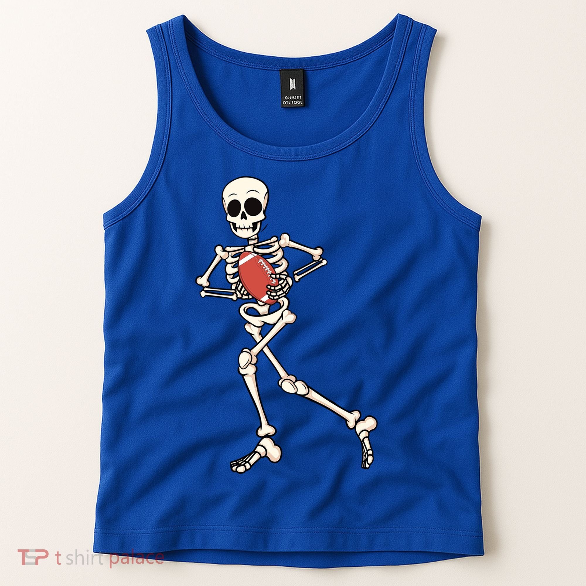 Funny Skeleton Playing Football Halloween Gift Tank Top