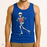 Funny Skeleton Playing Football Halloween Gift Tank Top thumb 3