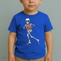 Funny Skeleton Playing Football Halloween Gift Toddler T-Shirt thumb 2