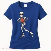 Funny Skeleton Playing Football Halloween Gift Women's T-Shirt thumb 0