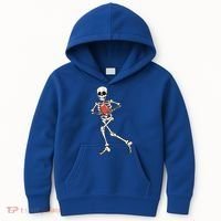 Funny Skeleton Playing Football Halloween Gift Kids Hoodie thumb 0