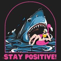 Funny Stay Positive Shark Beach Motivational Quote Beanie thumb 2