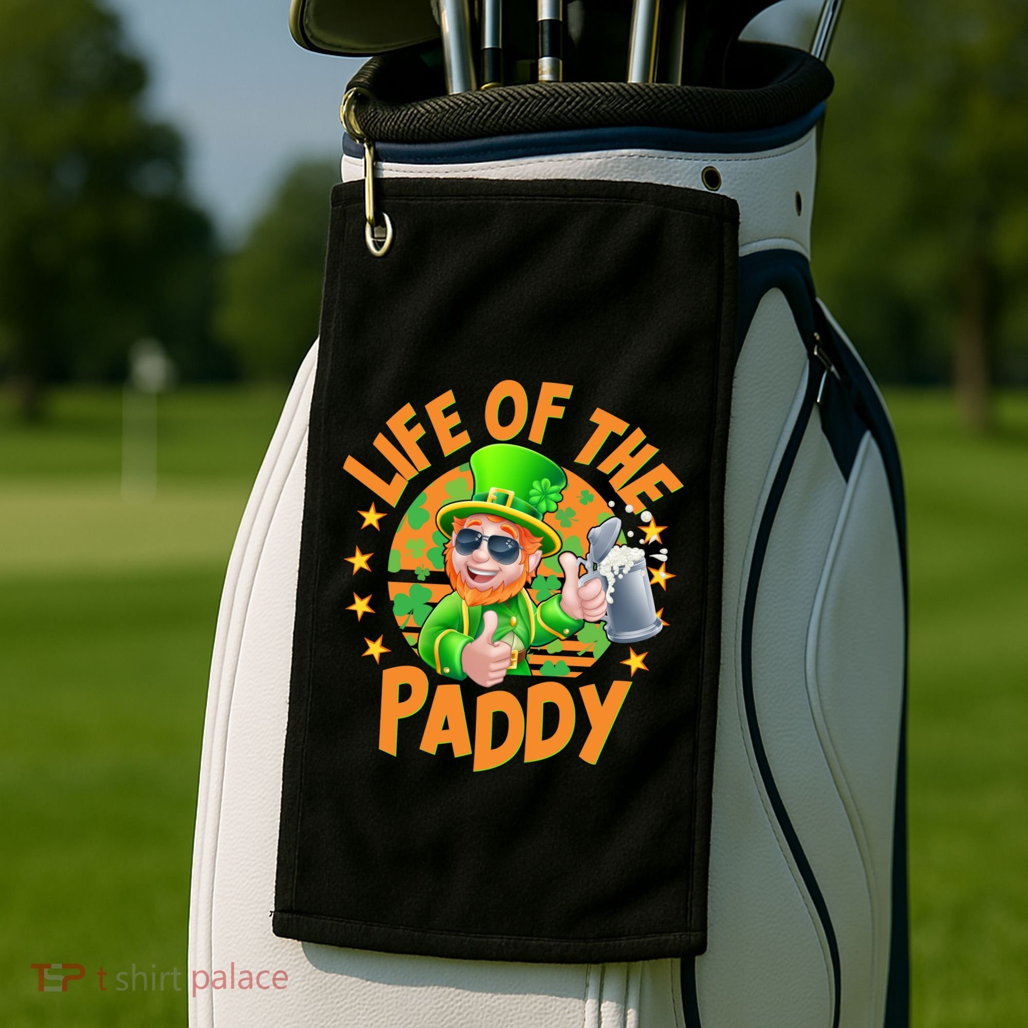 Funny St Patricks Day Life Of The Paddy Leprechaun Beer Golf Towel