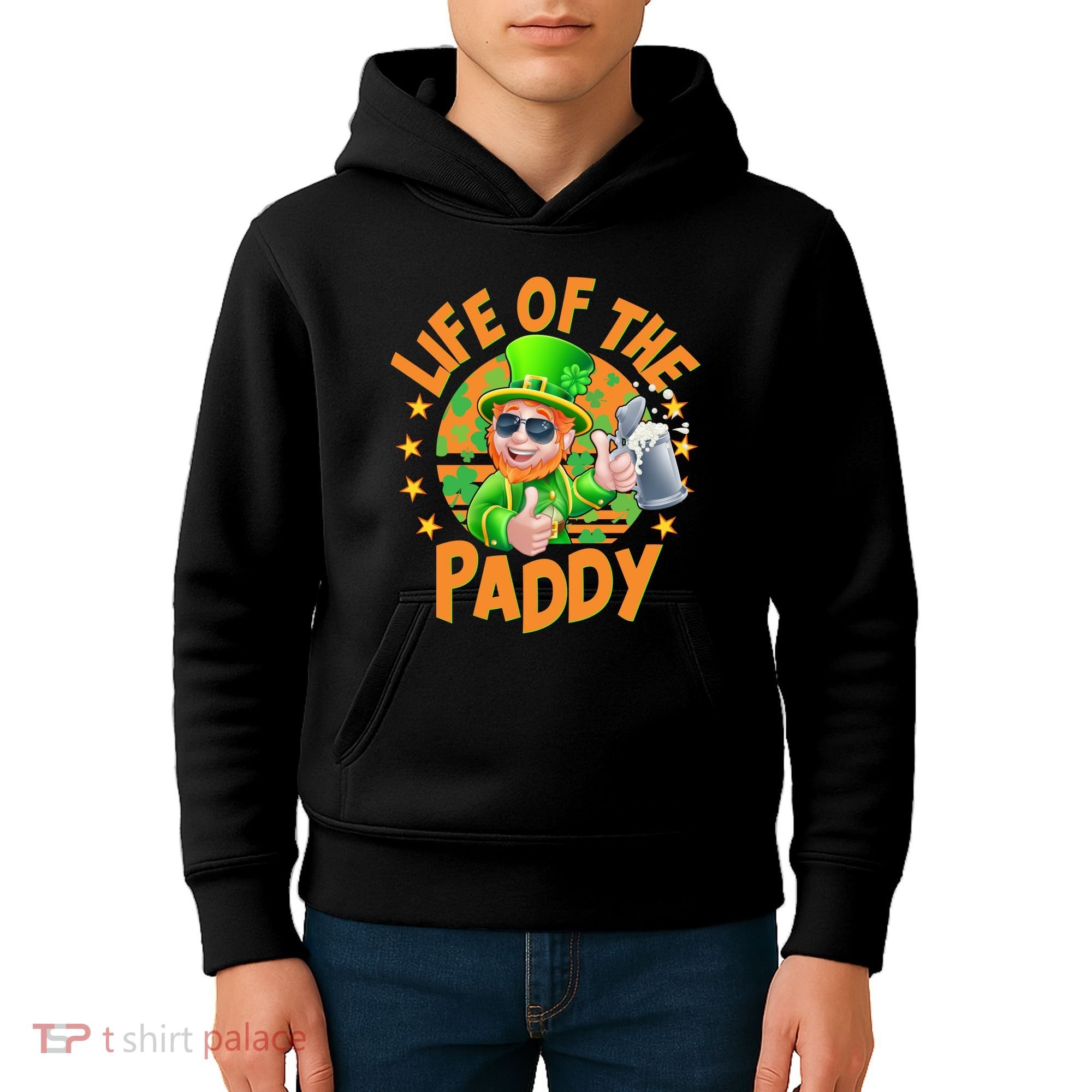 Funny St Patricks Day Life Of The Paddy Leprechaun Beer Kids Hoodie