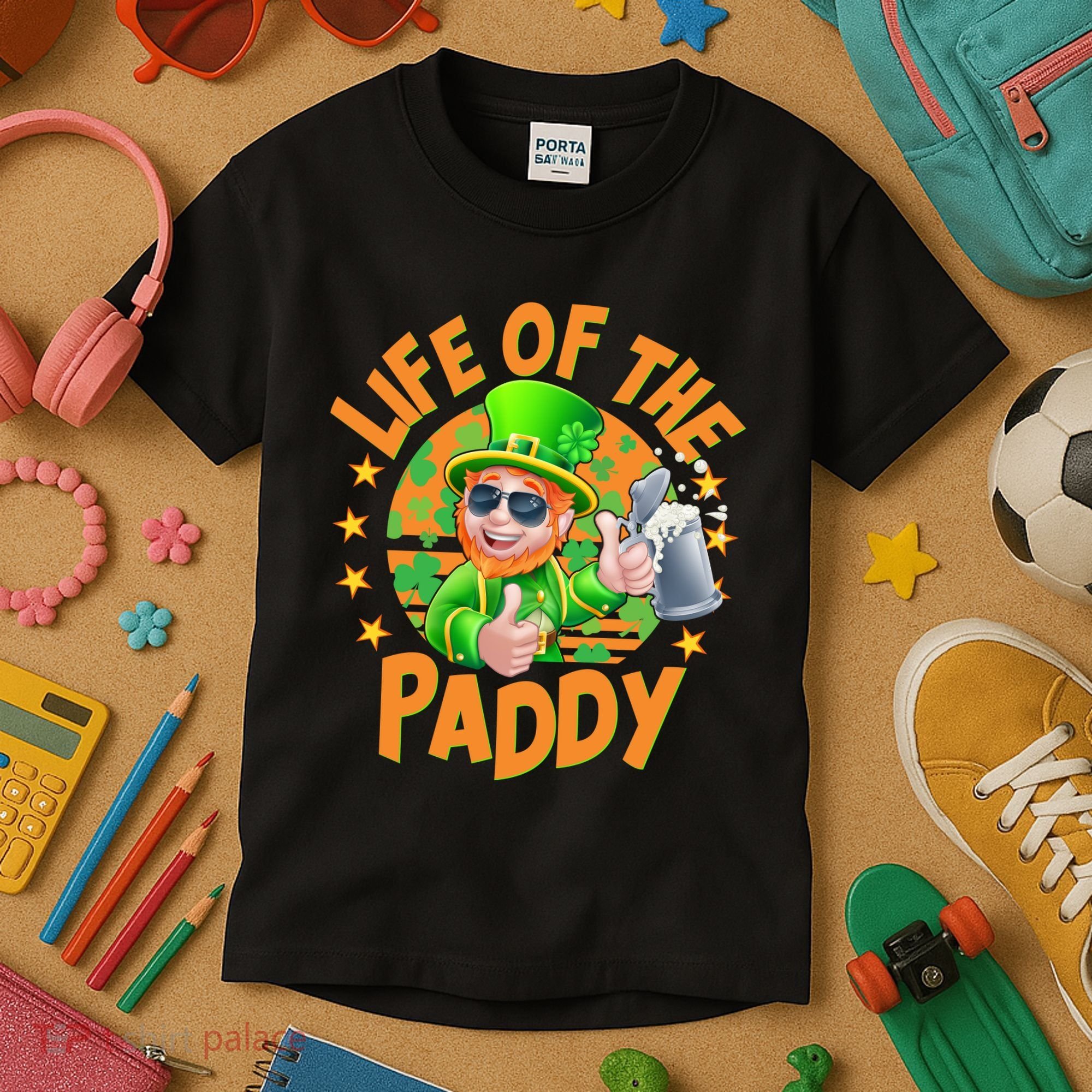 Funny St Patricks Day Life Of The Paddy Leprechaun Beer Kids T-Shirt