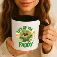 Funny St Patricks Day Life Of The Paddy Leprechaun With Beers Coffee Mug thumb 3