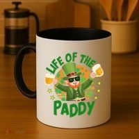 Funny St Patricks Day Life Of The Paddy Leprechaun With Beers Coffee Mug thumb 4