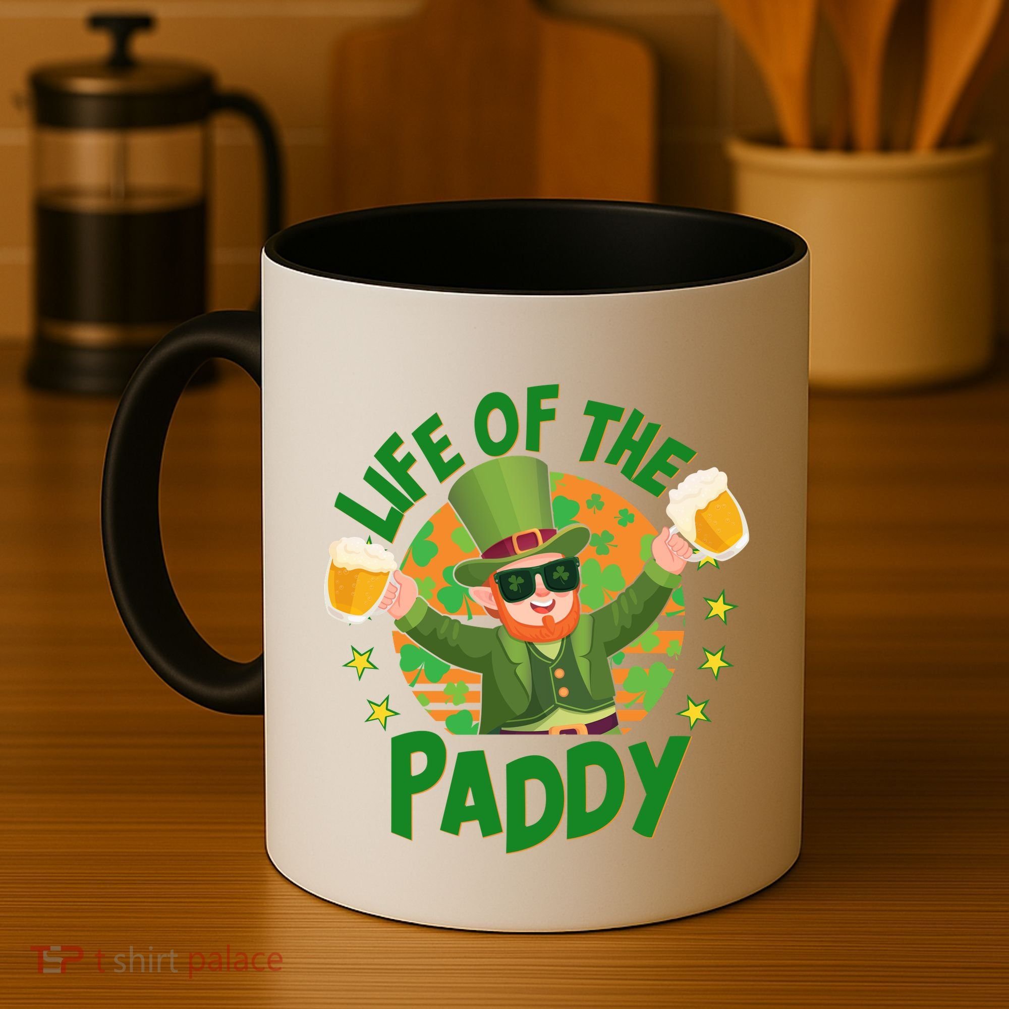 Funny St Patricks Day Life Of The Paddy Leprechaun With Beers Coffee Mug