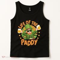 Funny St Patricks Day Life Of The Paddy Leprechaun With Beers Tank Top thumb 2