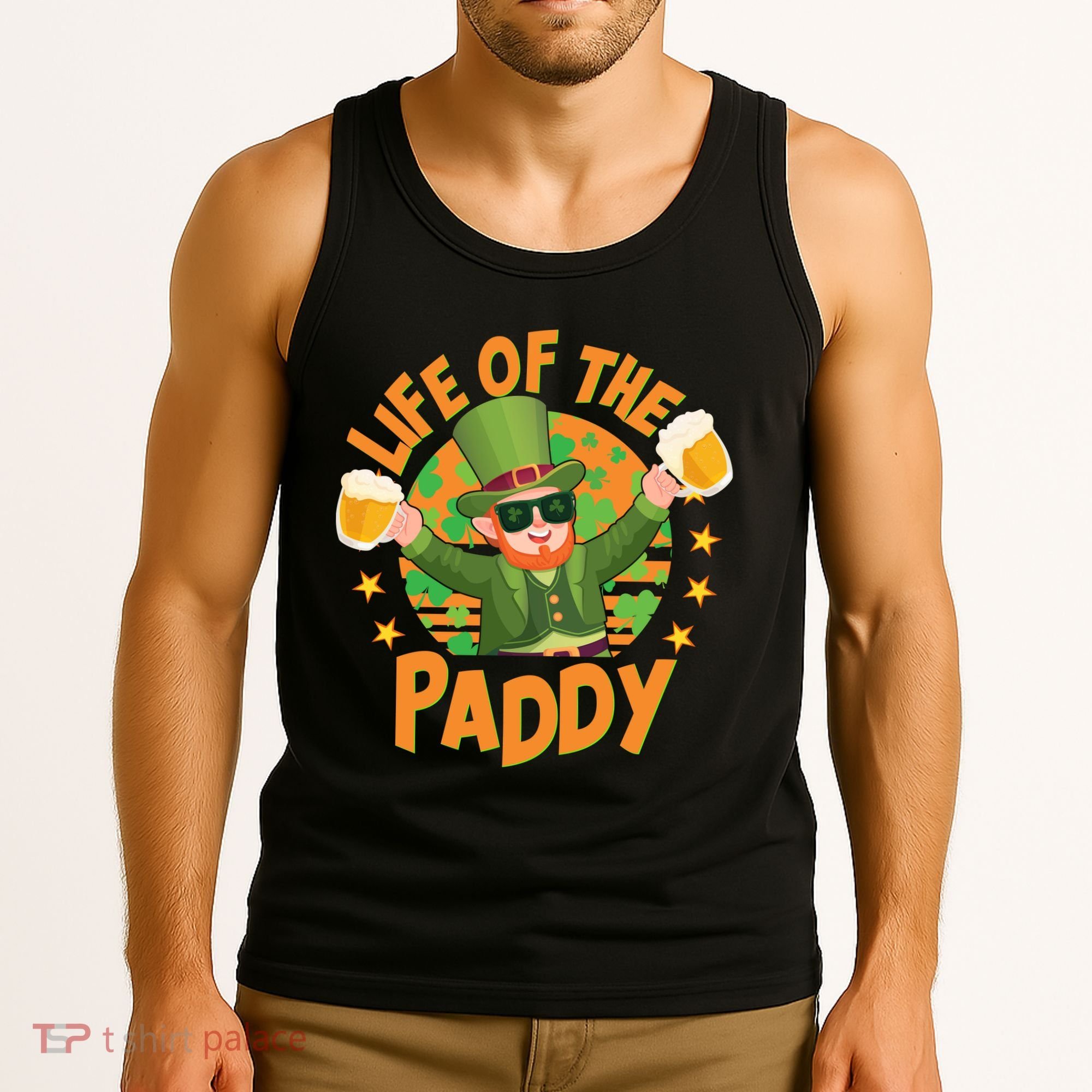 Funny St Patricks Day Life Of The Paddy Leprechaun With Beers Tank Top