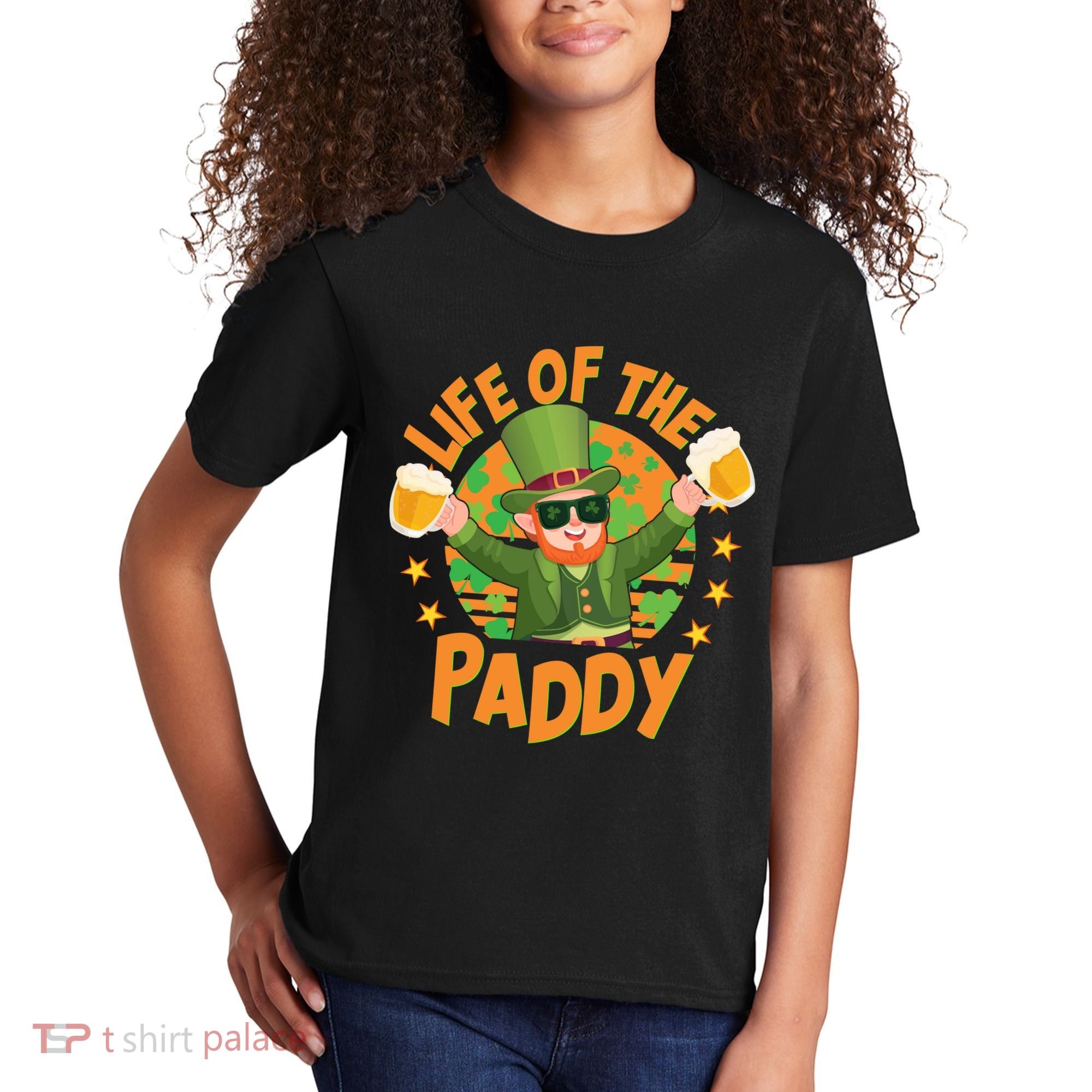 Funny St Patricks Day Life Of The Paddy Leprechaun With Beers Kids T-Shirt