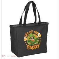 Funny St Patricks Day Life Of The Paddy Leprechaun With Beers Tote Bag thumb 2