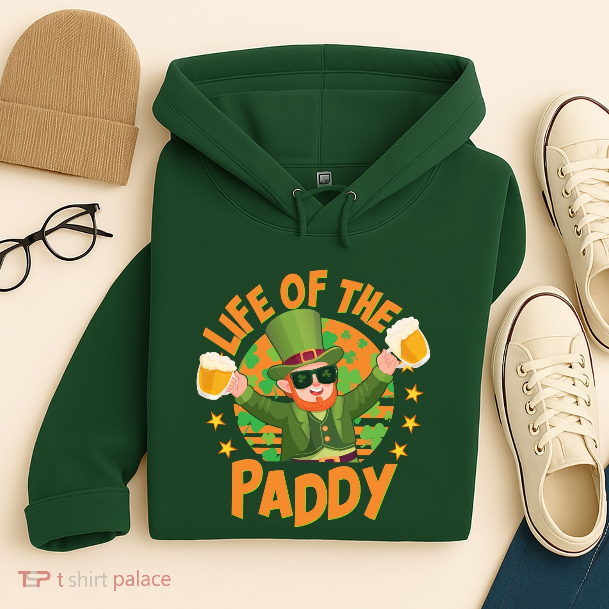 Funny St Patricks Day Life Of The Paddy Leprechaun With Beers Hoodie