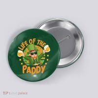 Funny St Patricks Day Life Of The Paddy Leprechaun With Beers Button thumb 0