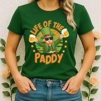 Funny St Patricks Day Life Of The Paddy Leprechaun With Beers Women's T-Shirt thumb 2