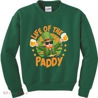 Funny St Patricks Day Life Of The Paddy Leprechaun With Beers Kids Sweatshirt thumb 0