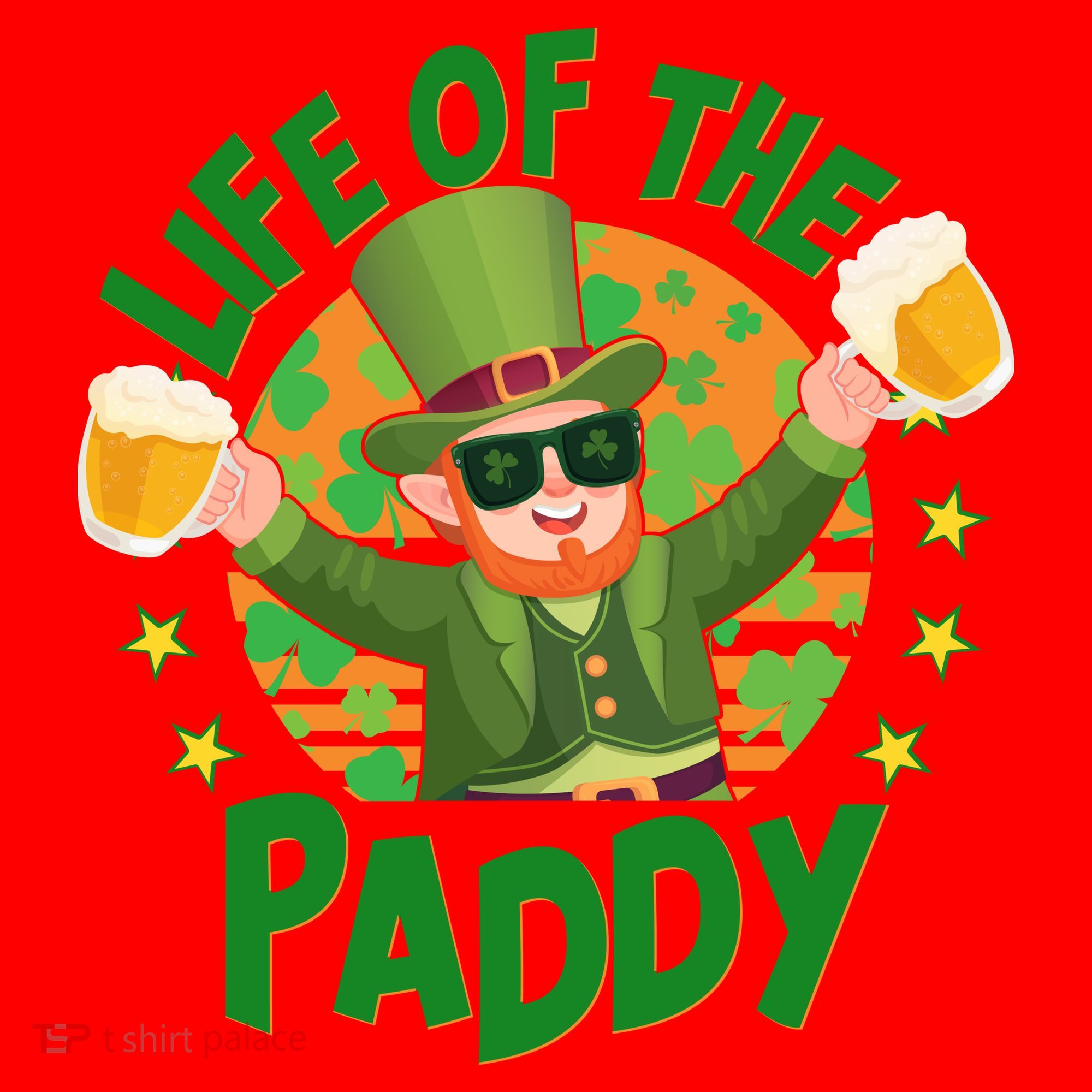 Funny St Patricks Day Life Of The Paddy Leprechaun With Beers Santa Hat