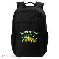 Funny St Patricks Day Pushin My Luck Bulldozer Backpack thumb 0