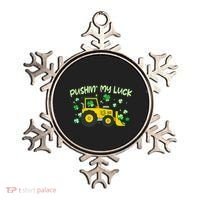 Funny St Patricks Day Pushin My Luck Bulldozer Ornament thumb 0