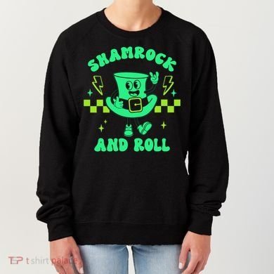 Funny St Patricks Day Shamrock and Roll Women's Sweatshirt