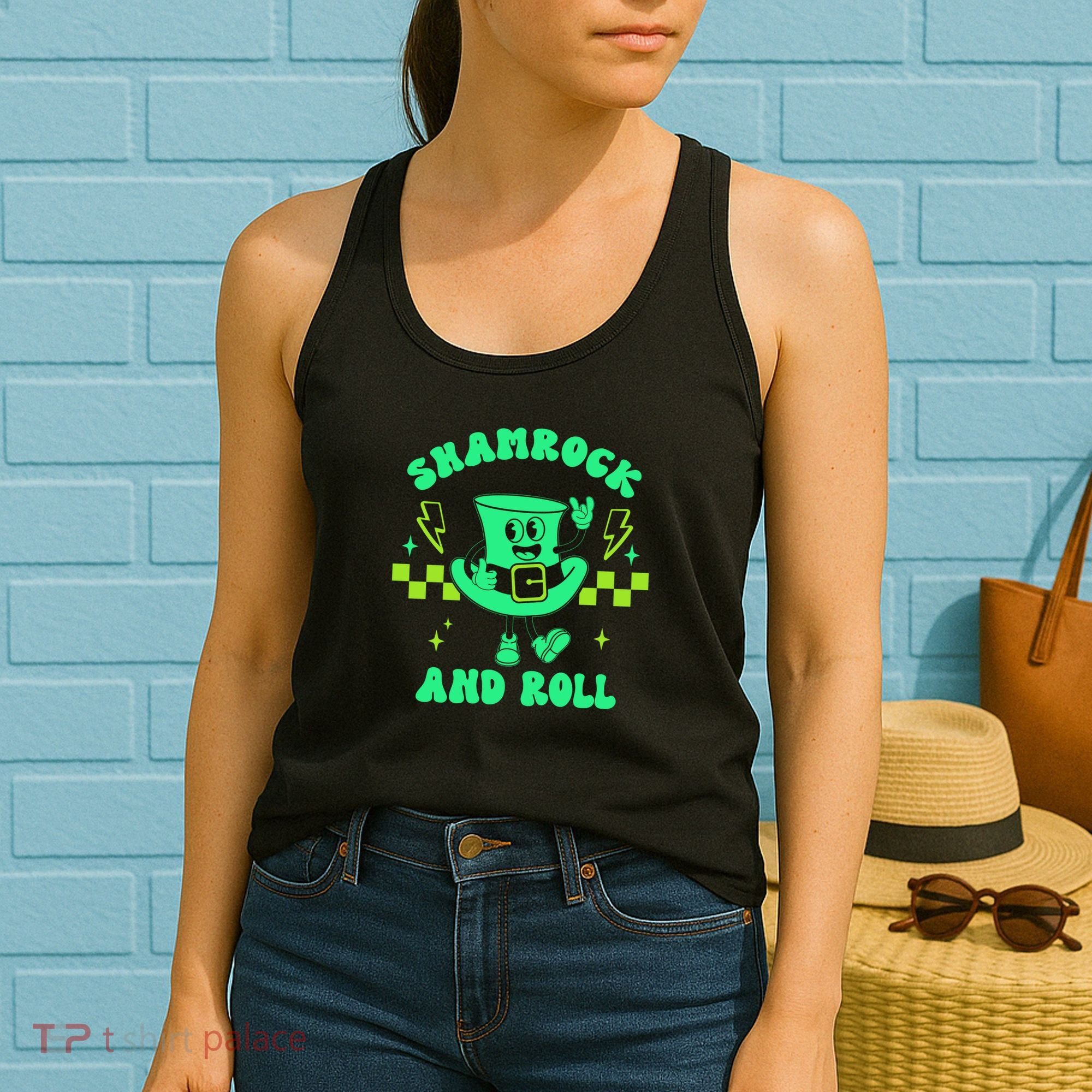 Funny St Patricks Day Shamrock and Roll Women's Tank Top