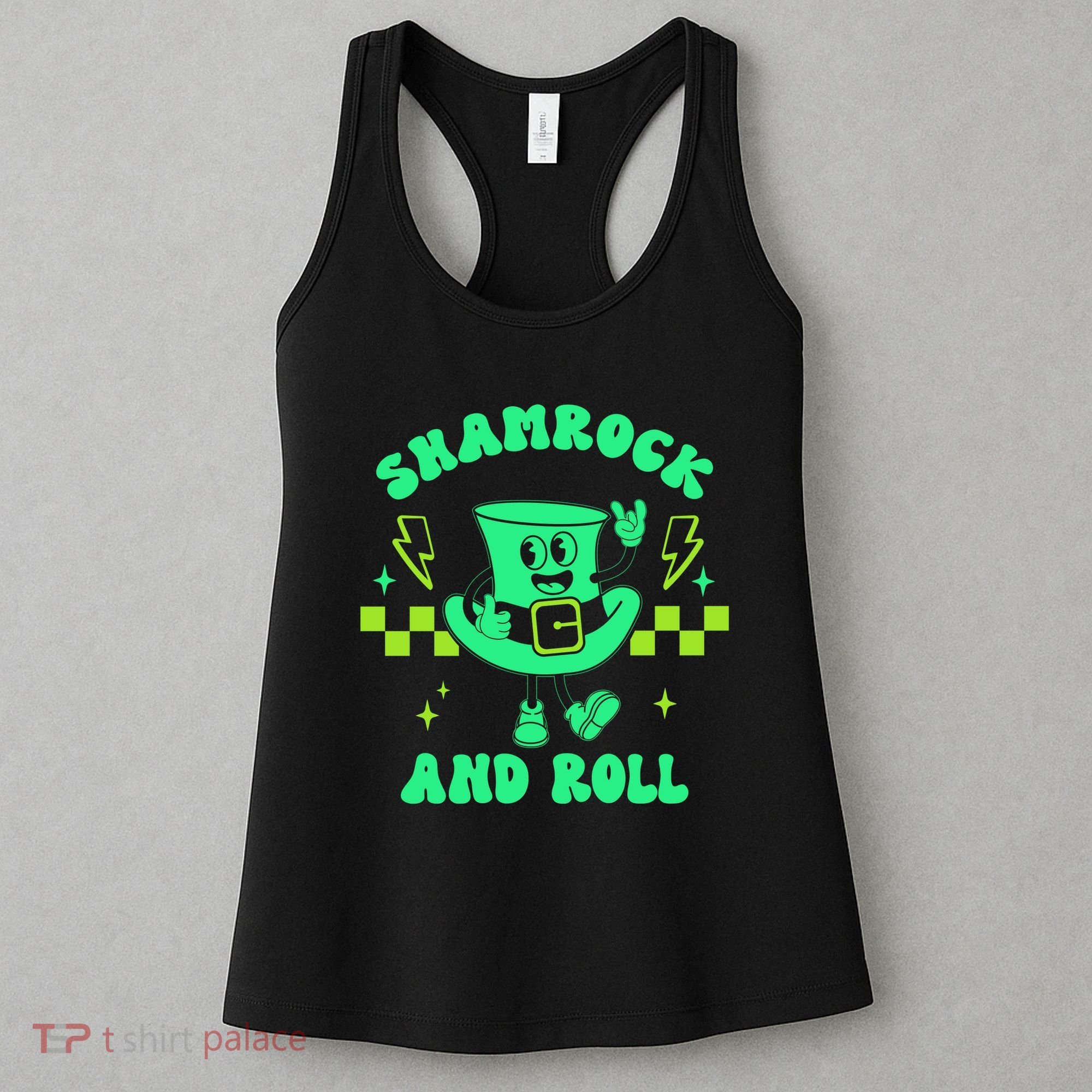 Funny St Patricks Day Shamrock and Roll Women's Tank Top