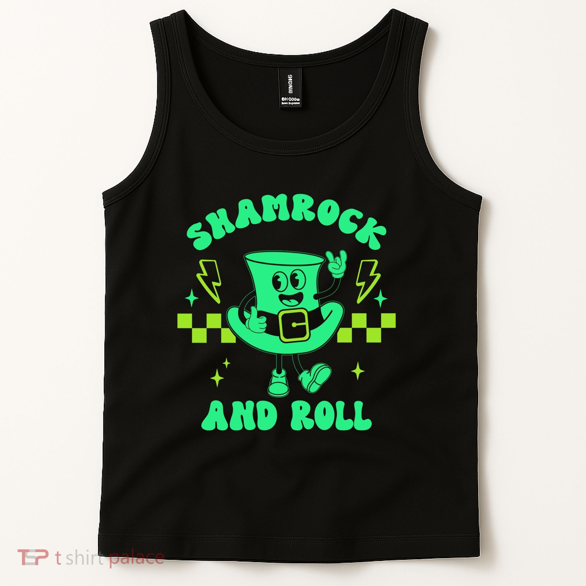 Funny St Patricks Day Shamrock and Roll Tank Top
