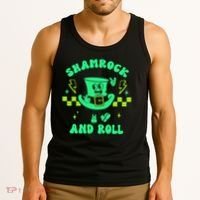 Funny St Patricks Day Shamrock and Roll Tank Top thumb 3