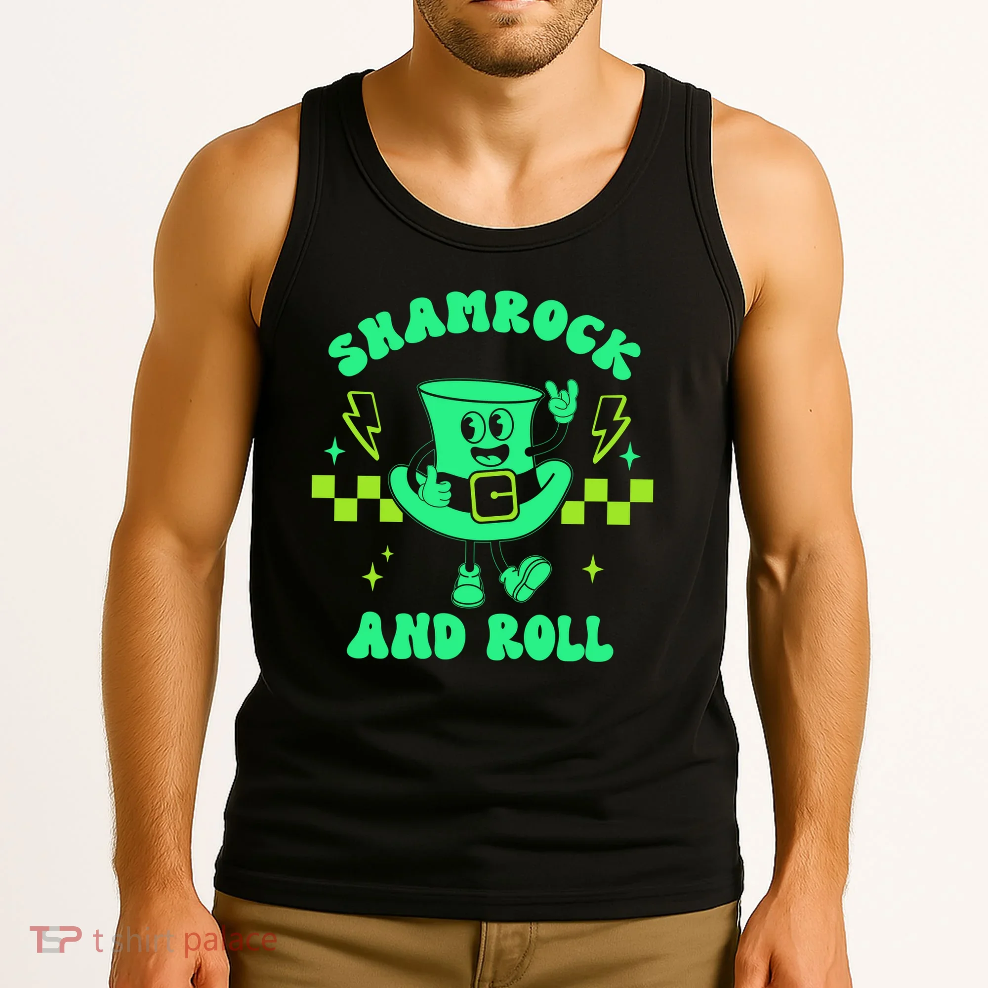 Funny St Patricks Day Shamrock and Roll Tank Top