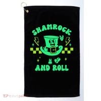 Funny St Patricks Day Shamrock and Roll Golf Towel thumb 0