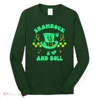 Funny St Patricks Day Shamrock and Roll Long Sleeve Shirt thumb 0