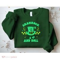 Funny St Patricks Day Shamrock and Roll Sweatshirt thumb 2