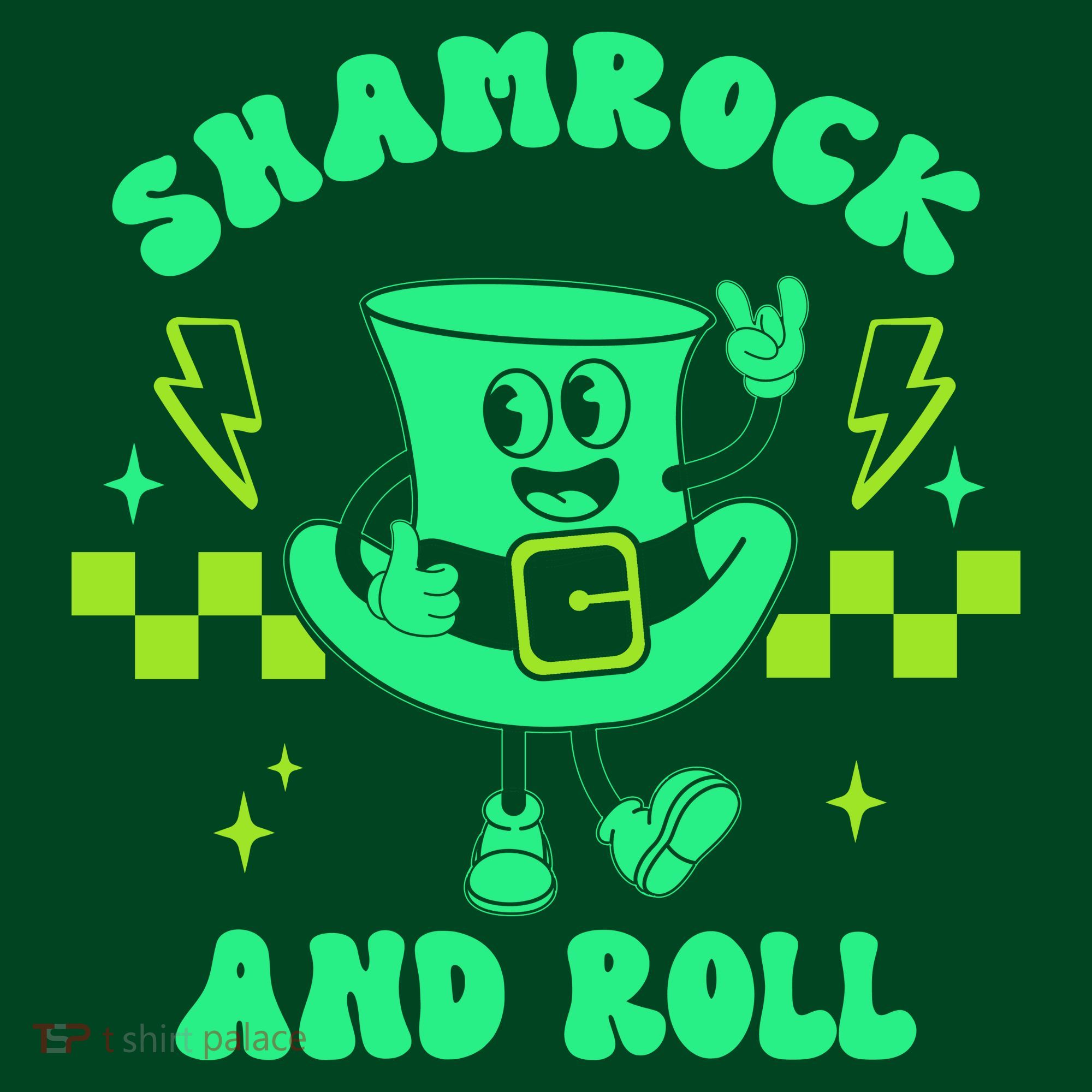 Funny St Patricks Day Shamrock and Roll Button