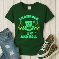Funny St Patricks Day Shamrock and Roll Women's T-Shirt thumb 3