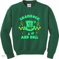 Funny St Patricks Day Shamrock and Roll Kids Sweatshirt thumb 0