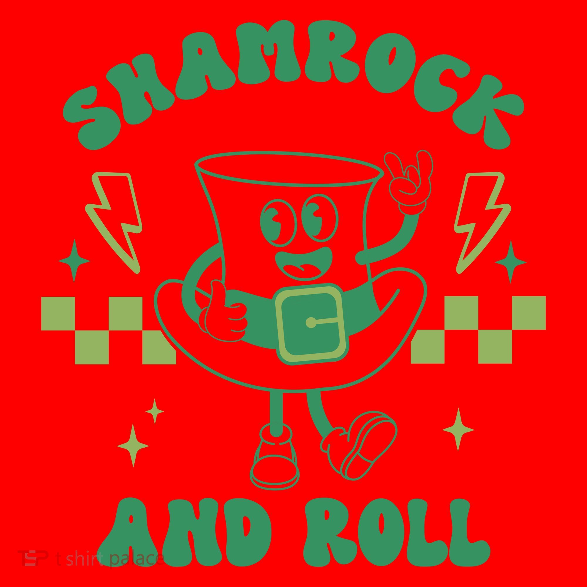Funny St Patricks Day Shamrock and Roll Santa Hat