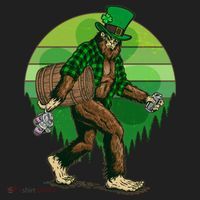Funny St Patrick's Day Leprechaun Sasquatch With Beer Women's Sweatshirt thumb 2