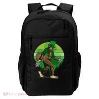 Funny St Patrick's Day Leprechaun Sasquatch With Beer Backpack thumb 0