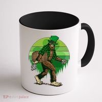 Funny St Patrick's Day Leprechaun Sasquatch With Beer Coffee Mug thumb 1