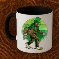Funny St Patrick's Day Leprechaun Sasquatch With Beer Coffee Mug thumb 2