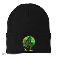 Funny St Patrick's Day Leprechaun Sasquatch With Beer Beanie thumb 0