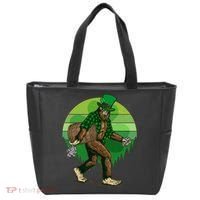 Funny St Patrick's Day Leprechaun Sasquatch With Beer Tote Bag thumb 0