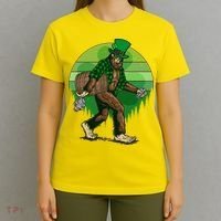 Funny St Patrick's Day Leprechaun Sasquatch With Beer T-Shirt thumb 4