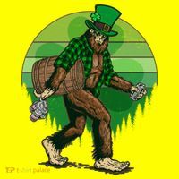 Funny St Patrick's Day Leprechaun Sasquatch With Beer T-Shirt thumb 7
