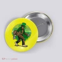 Funny St Patrick's Day Leprechaun Sasquatch With Beer Button thumb 0