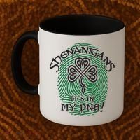 Funny St Patrick's Day Shenanigans It's In My DNA Fingerprint Coffee Mug thumb 2