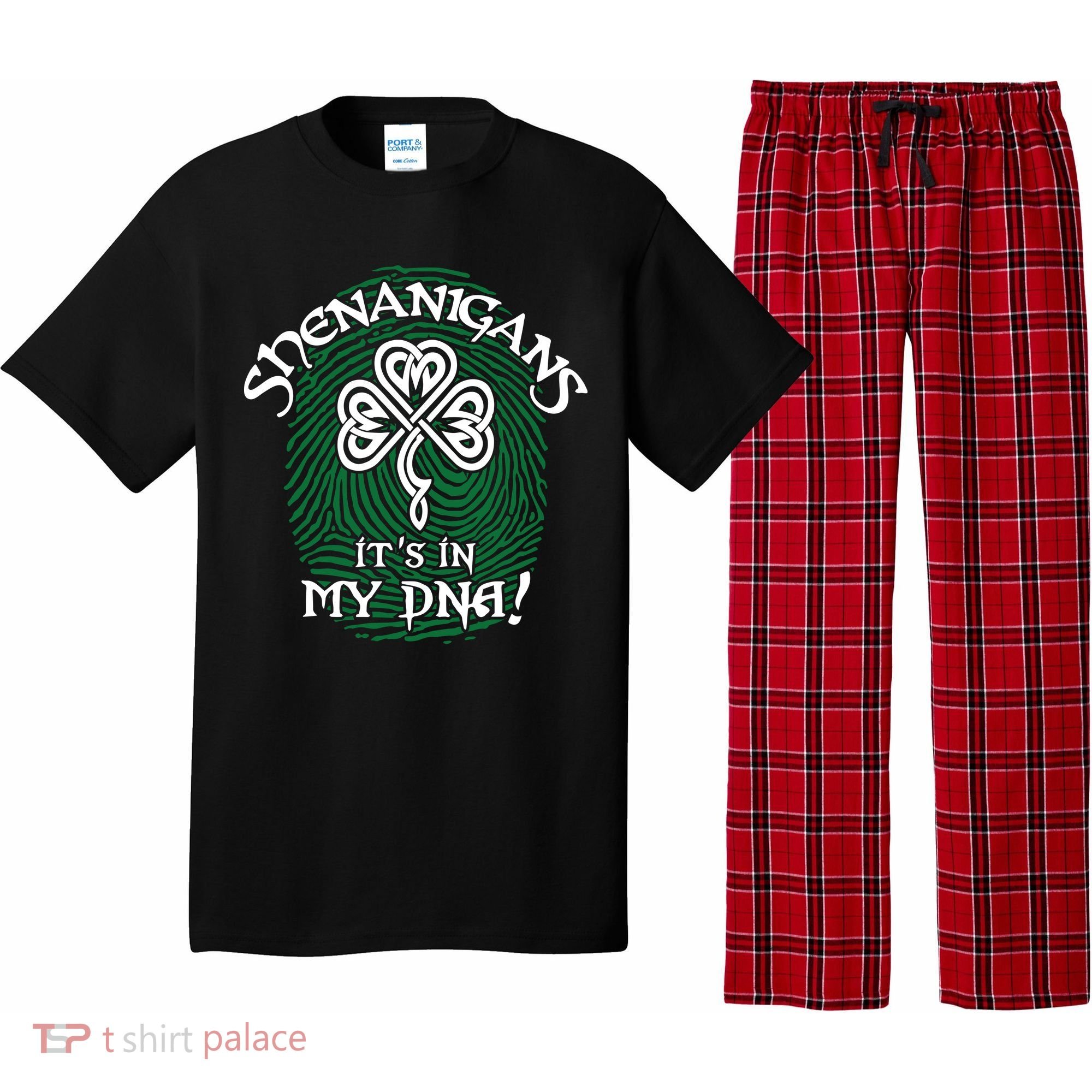Funny St Patrick's Day Shenanigans It's In My DNA Fingerprint Pajama Set