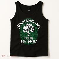 Funny St Patrick's Day Shenanigans It's In My DNA Fingerprint Tank Top thumb 2