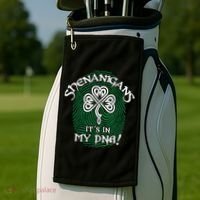 Funny St Patrick's Day Shenanigans It's In My DNA Fingerprint Golf Towel thumb 2