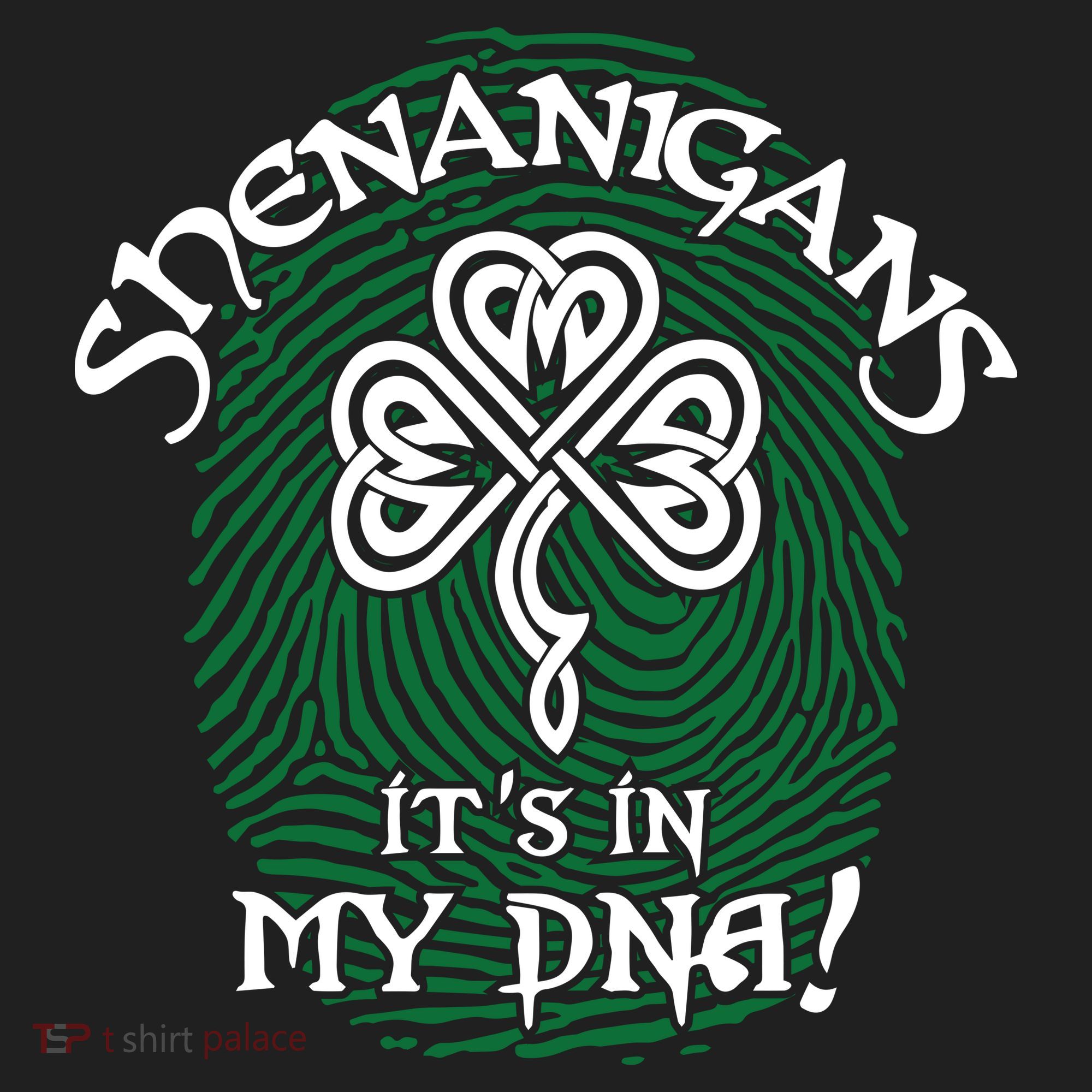Funny St Patrick's Day Shenanigans It's In My DNA Fingerprint Golf Towel